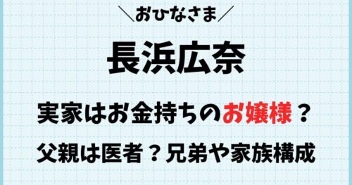 長浜広奈の父親は医者？実家がお金持ちの噂や兄弟など家族構成